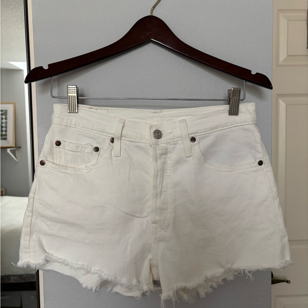 Levi’s 501 White High-Rise Cut-off Shorts